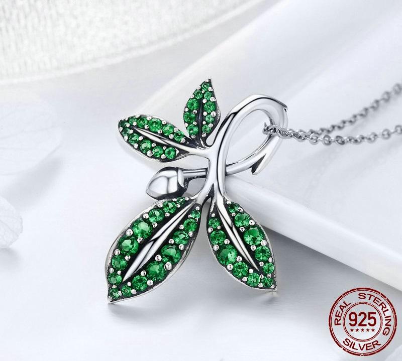 Summer Tree Leaves Sterling Silver Necklace
