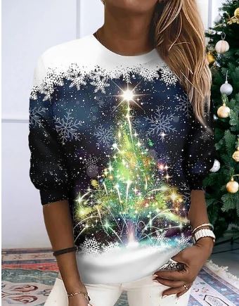 – Elegant Christmas Sweatshirt, Soft Knit Fabric