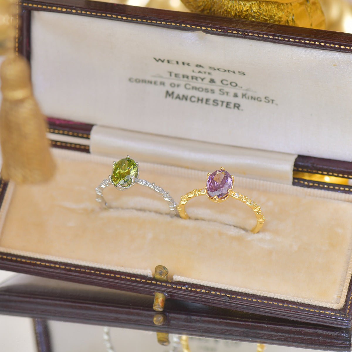 Oval Peridot Ring in Silver