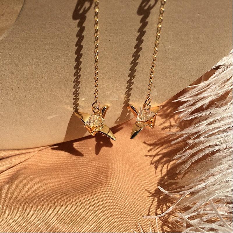 [] Paper Crane Earrings