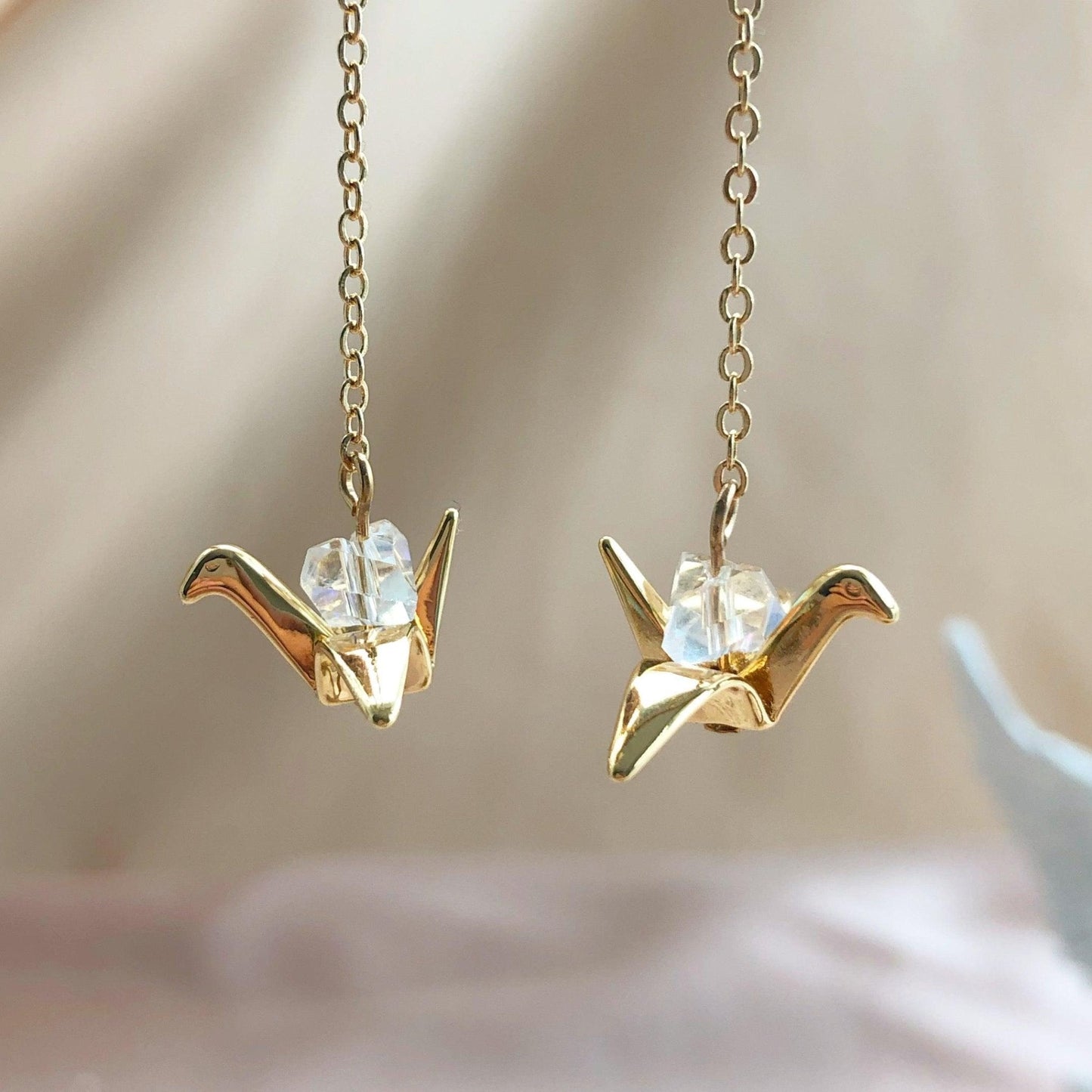 [] Paper Crane Earrings