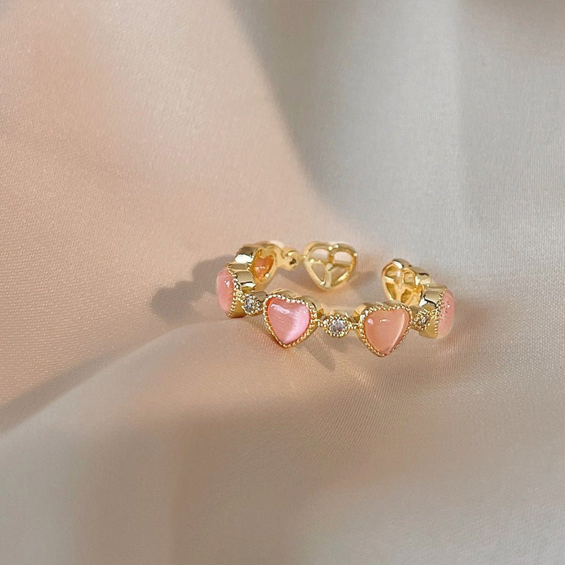 [sample ] Peach Opal Heart Ring