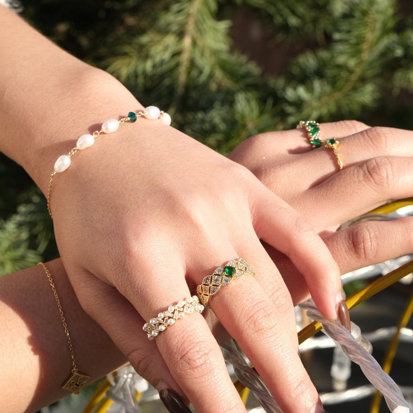 Emerald Pearl Bracelet - Sharon
