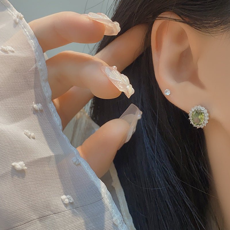 Peridot Baroque Stud Earrings