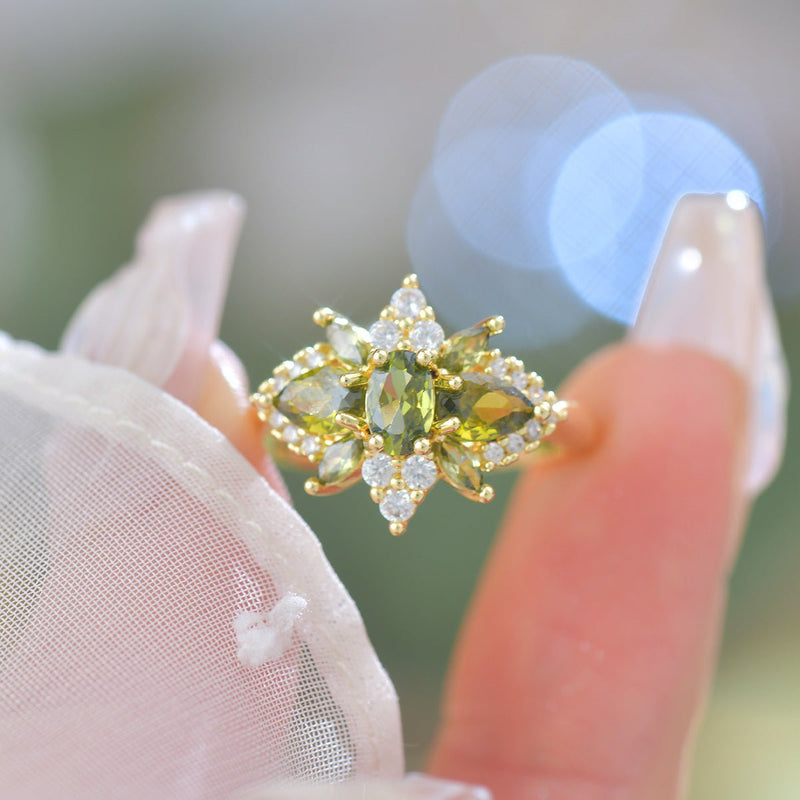 Peridot Blossom Ring