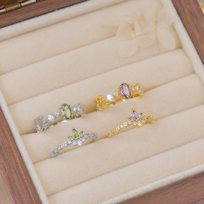 Peridot Rococo Ring Set