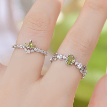 Peridot Rococo Ring Set