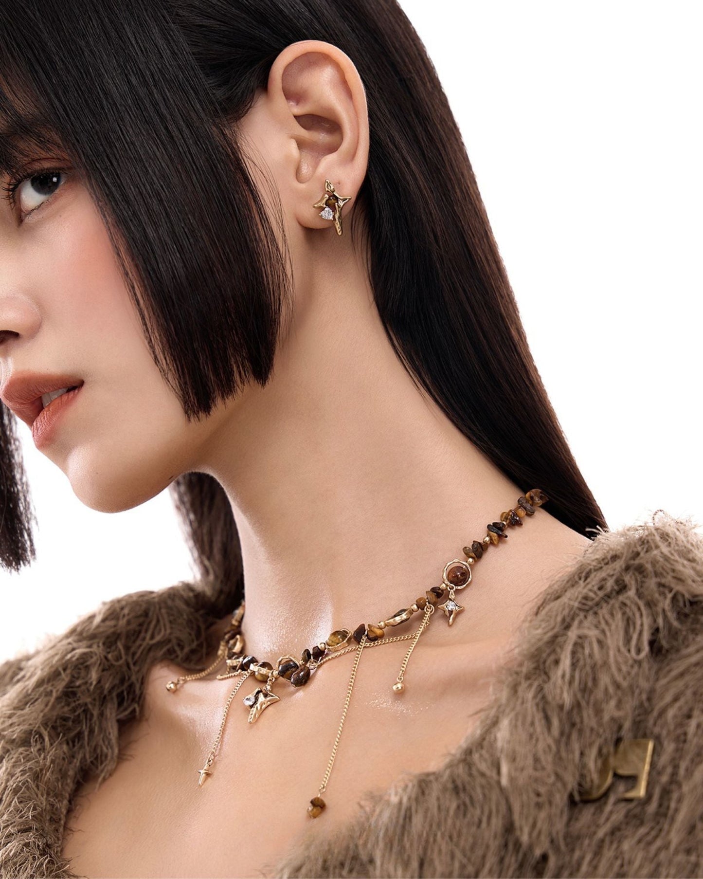 Cassie Tiger Eye Chain Necklace