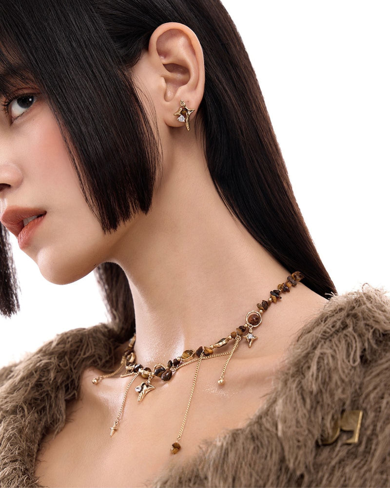 Cassie Tiger Eye Chain Necklace