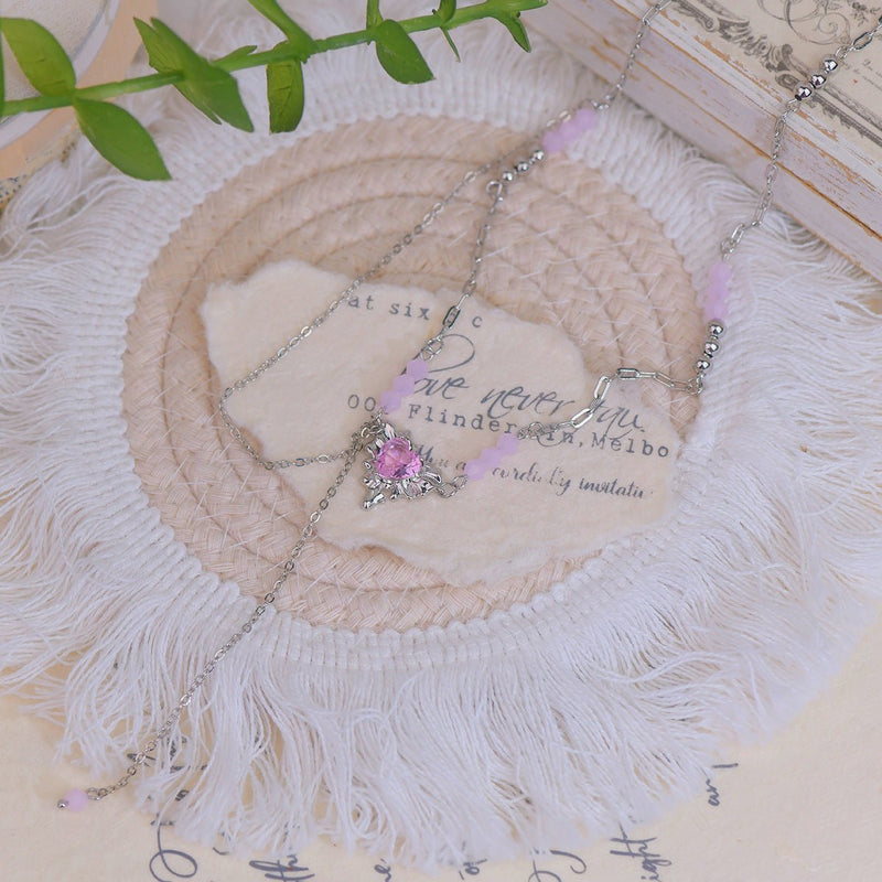 Athena Pink Heart Necklace