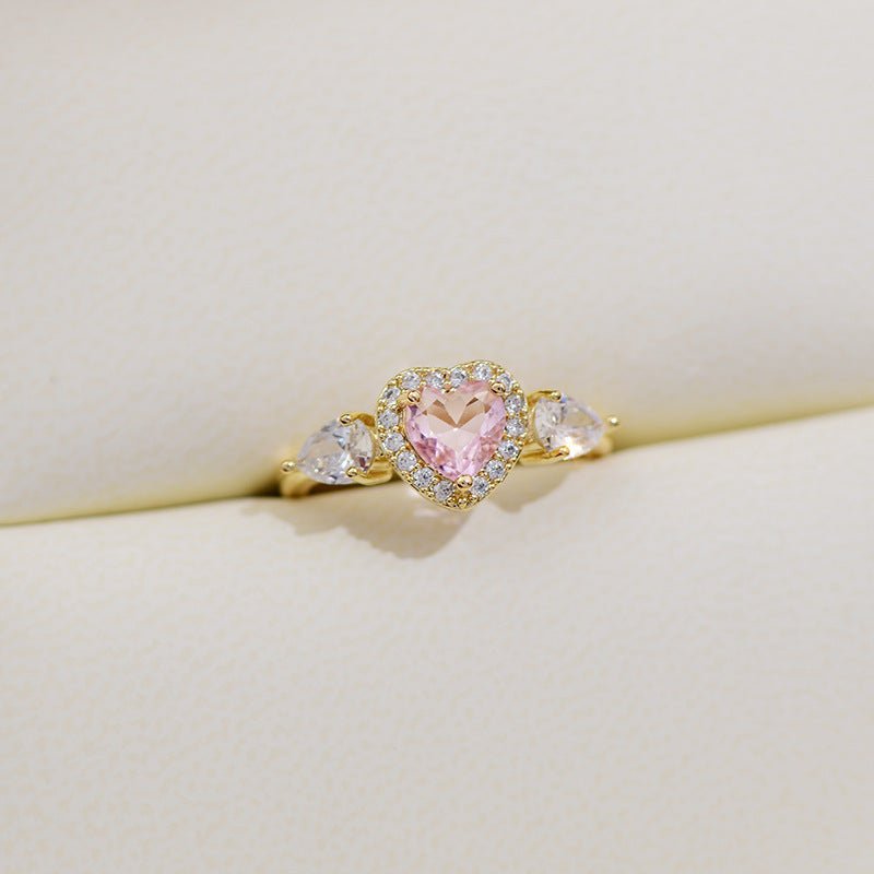 Lila Pink Heart Ring