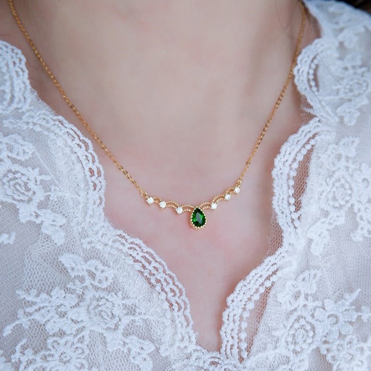 Princess Emerald Waterdrop Necklace