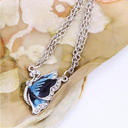 Charming Blue Butterfly Necklace
