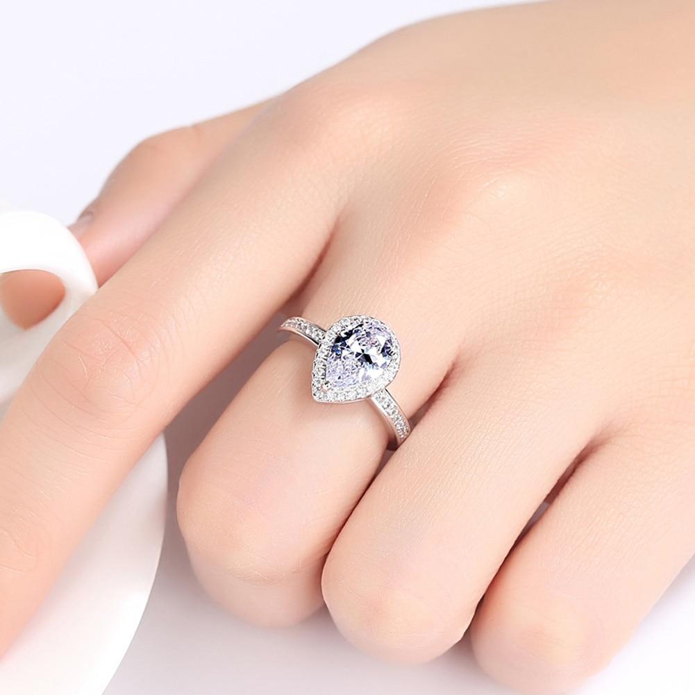 Water Drop Crystal Princess Ring