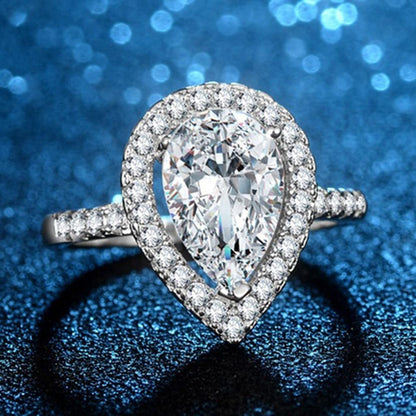 Water Drop Crystal Princess Ring