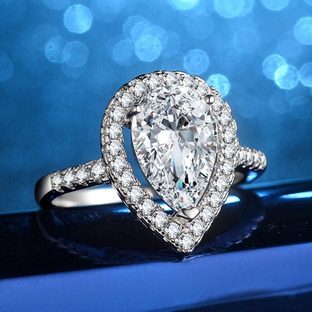 Water Drop Crystal Princess Ring