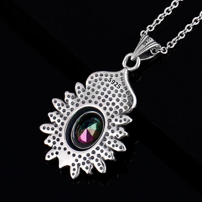 Mystic Rainbow Flower Necklace