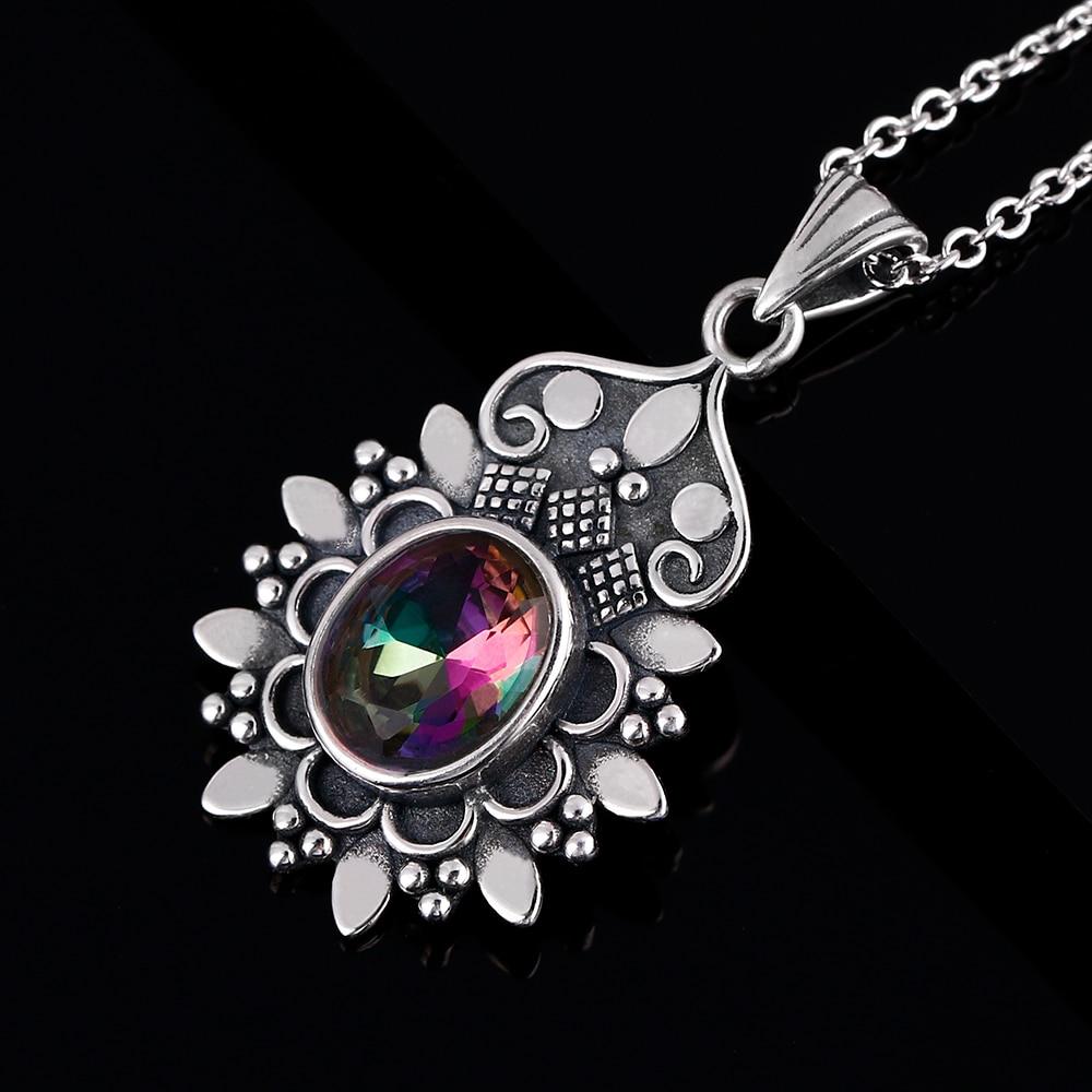 Mystic Rainbow Flower Necklace