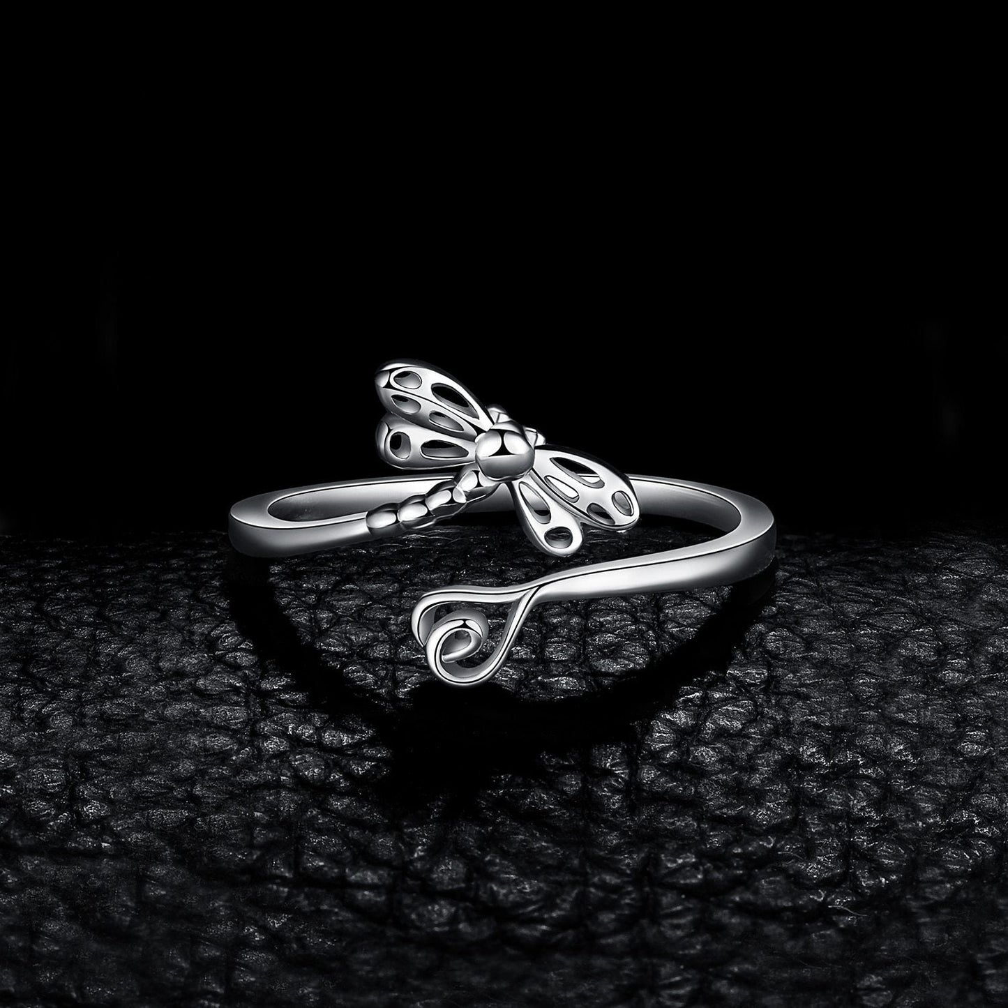Dragonfly Silver Wrap Ring