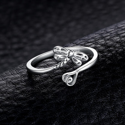 Dragonfly Silver Wrap Ring