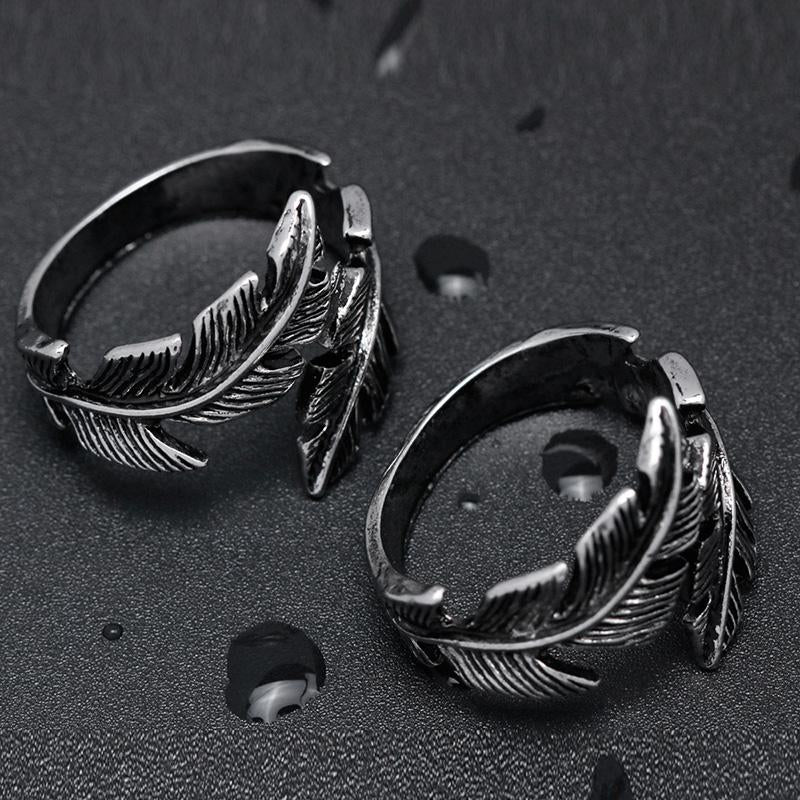 Feather Titanium Steel Wrap Ring