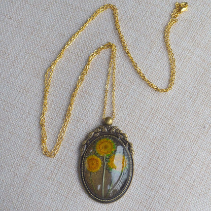 Handmade Real Sunflower Necklace