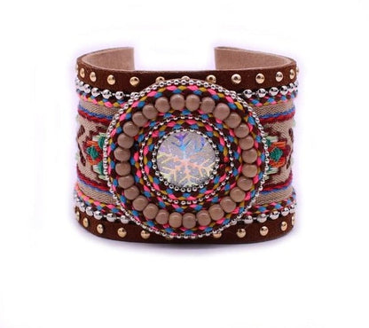 Leather Handmade Embroidered Bracelet