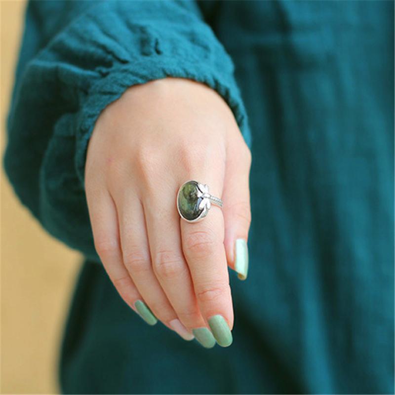 Labradorite Dragonfly Sterling Silver Ring