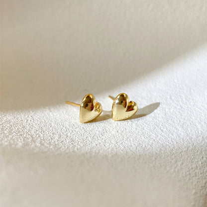 Puffy Heart Stud Earrings