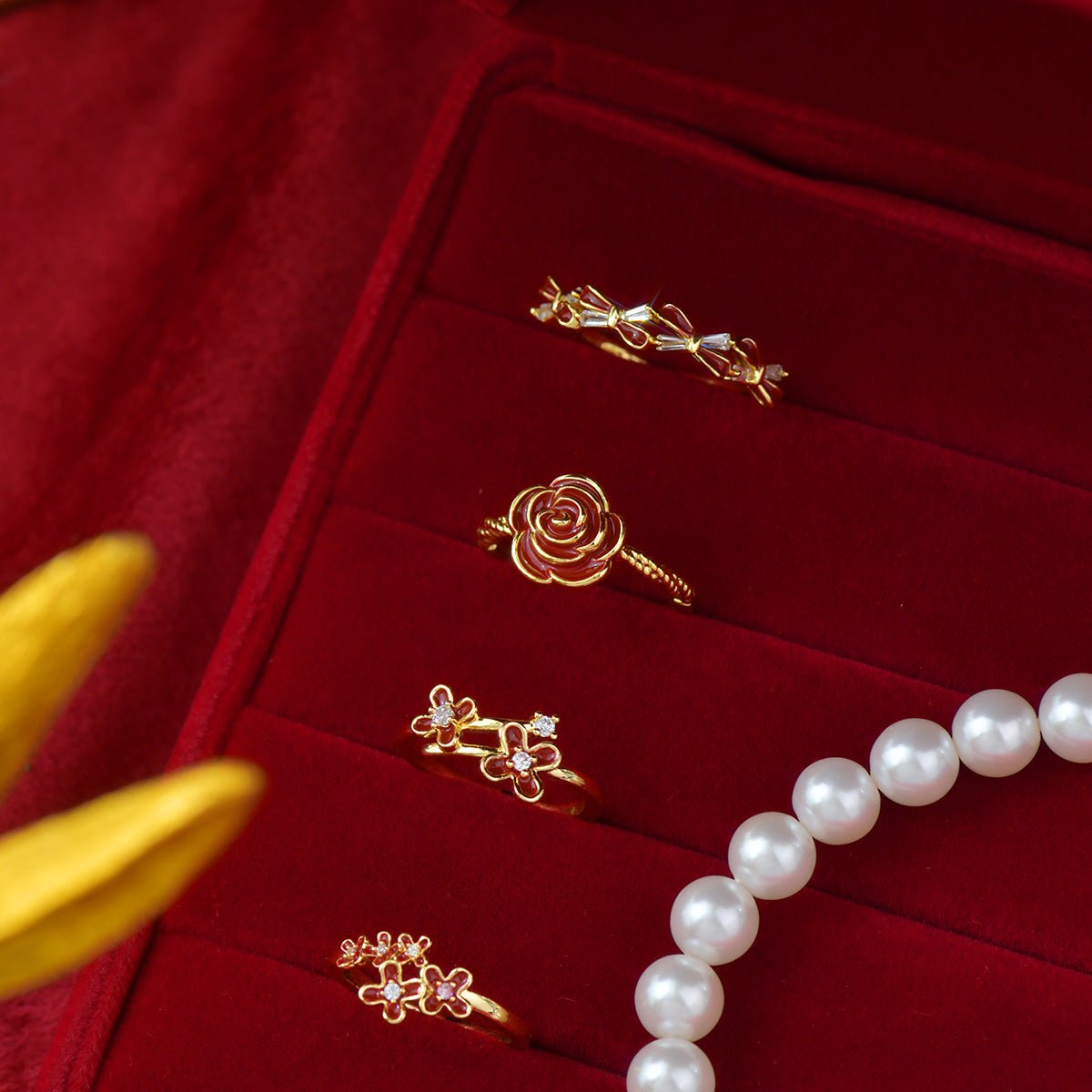 Red Camellia Ring