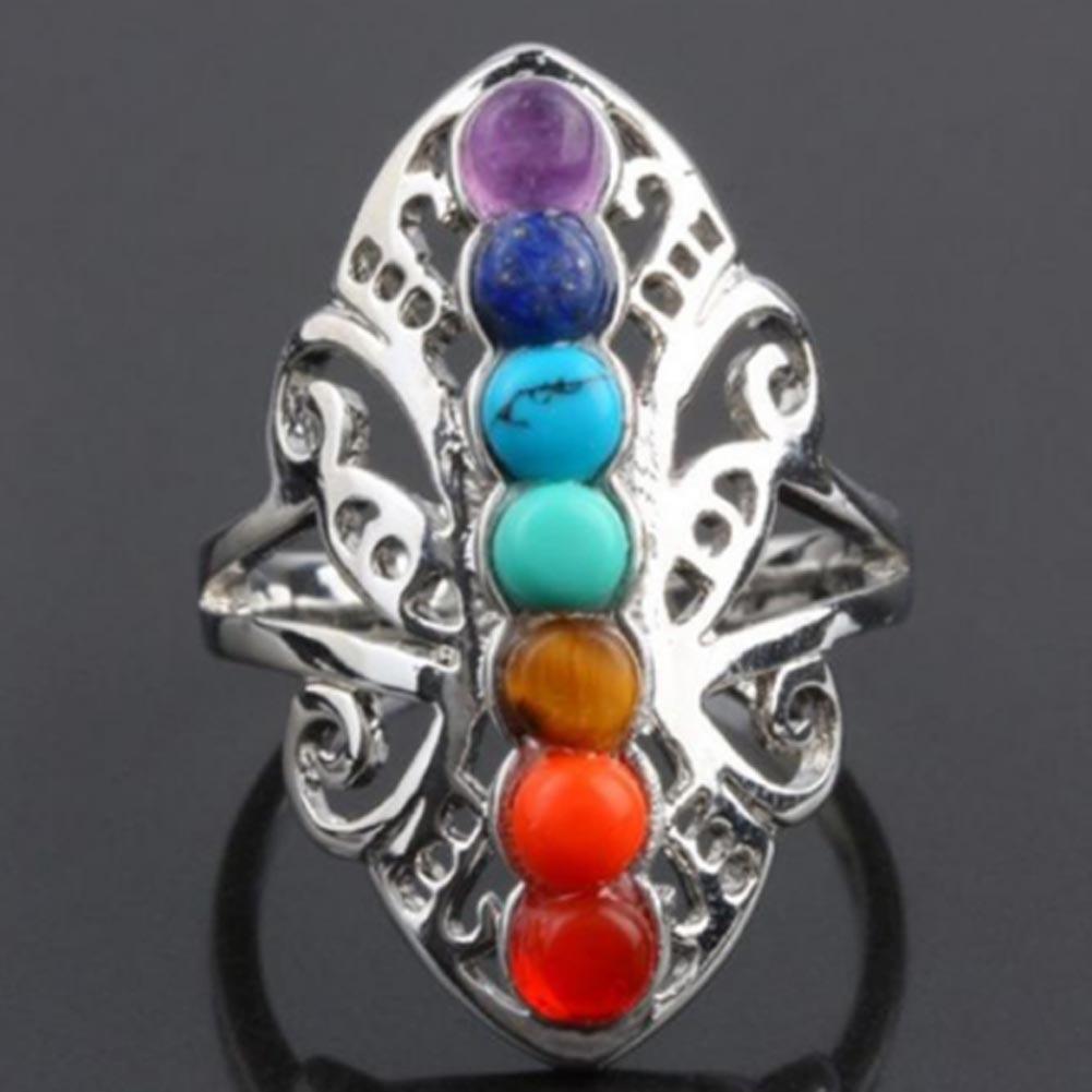 7 Chakra Natural Stone Reiki Ring