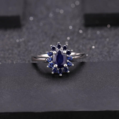 Blue Sapphire Silver Ring
