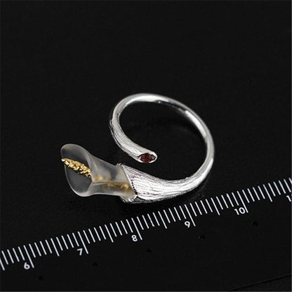 Calla Lily Sterling Silver Wrap Ring
