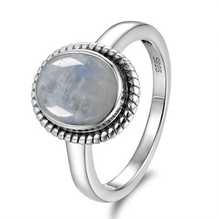 Classic White Moonstone Ring