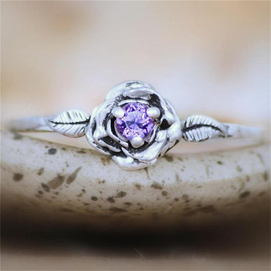 Colourful Crystal Rose Ring