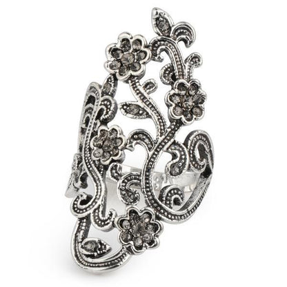 Crystal Flower Vines Ring