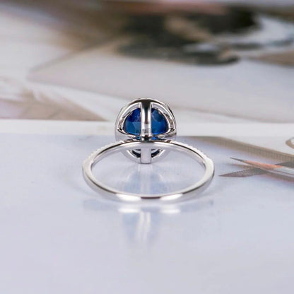 Blue Crystal Silver Ring