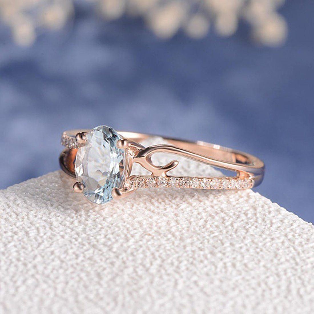 Blue Stone Princess Ring