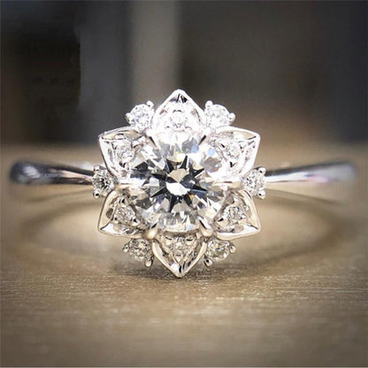 Rhinestone Flower Ring