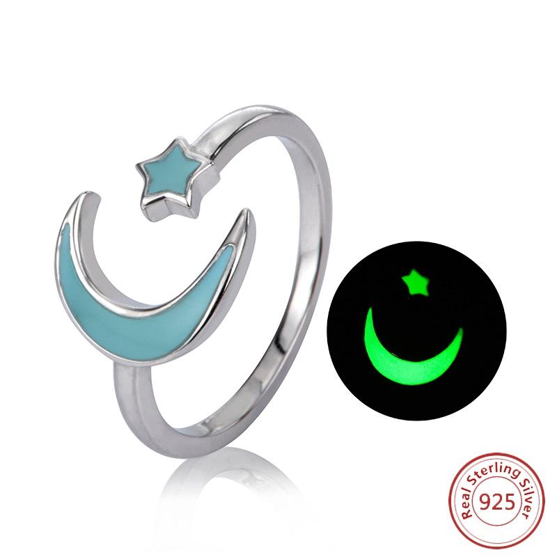 Glow in the Dark Celestial Sterling Silver Ring