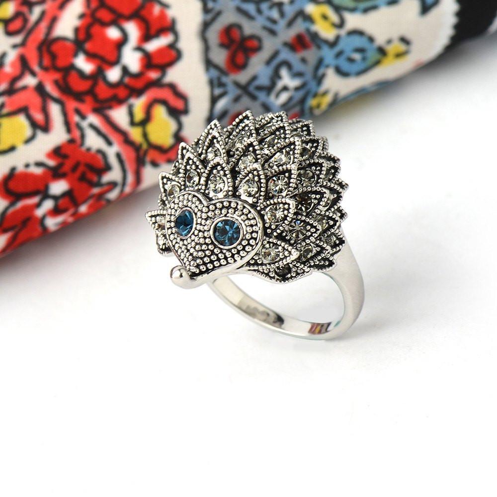 Hedgehog Crystal Ring