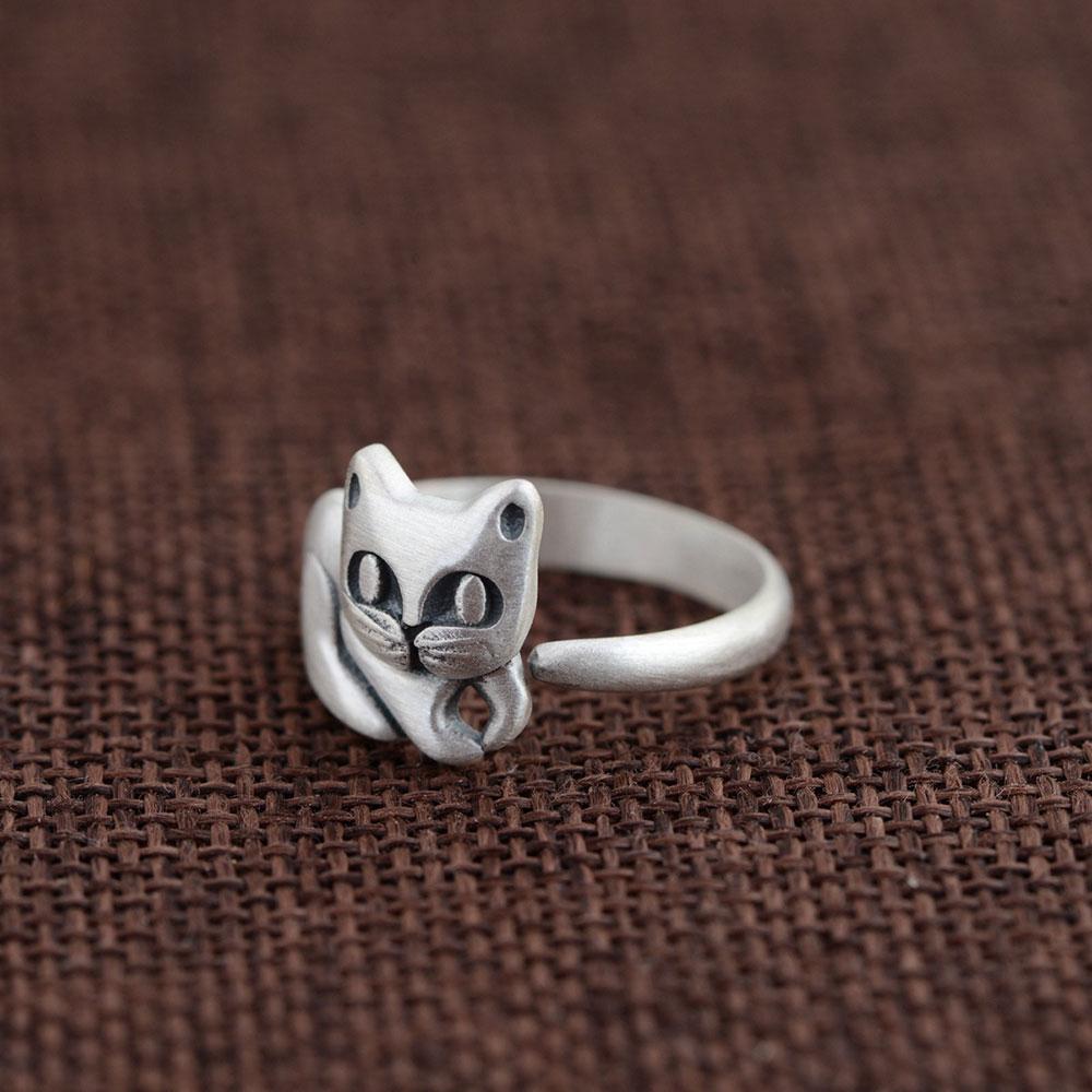 Kitty Cat Sterling Silver Ring