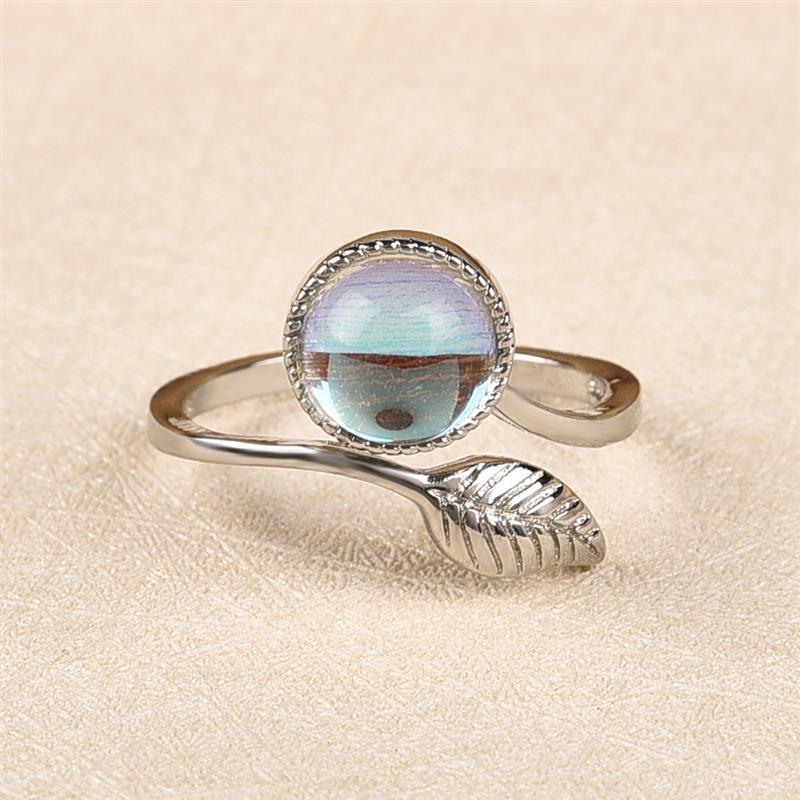 Leaf Moonstone Wrap Ring