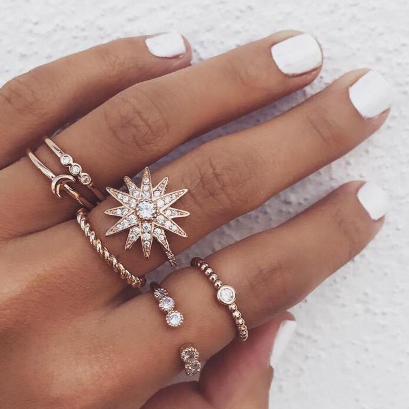 Majestic Golden Sun Ring Set