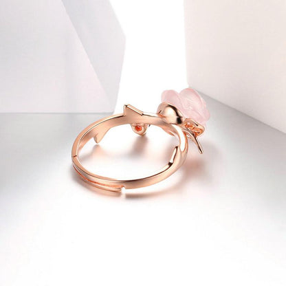 Majestic Rose Quartz & Garnet Ring
