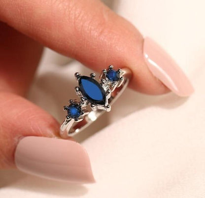 Midnight Blue Crystal Ring