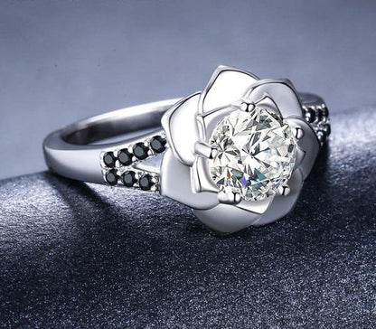 Romantic Flower Silver Ring