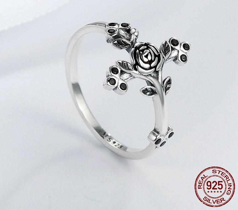 Rose Cross Sterling Silver Ring