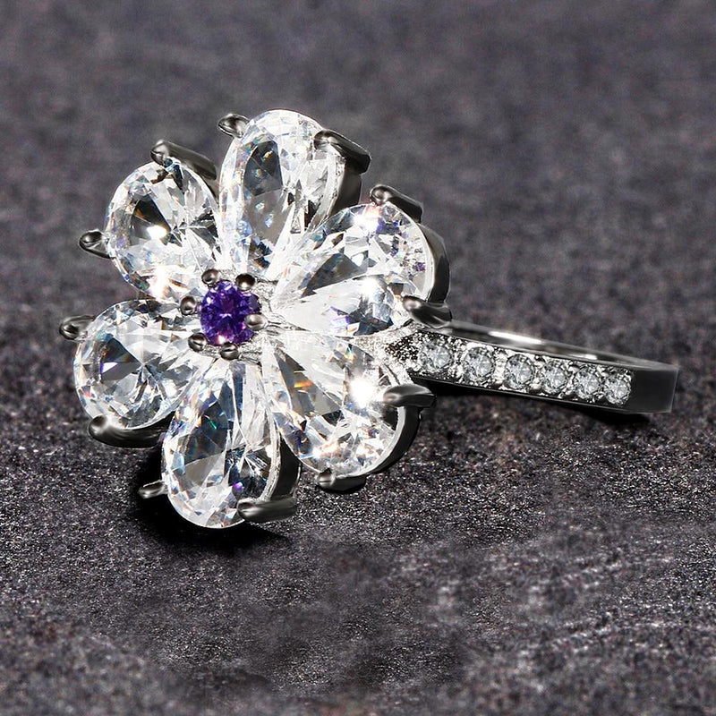The Sparkling Flower Silver Ring