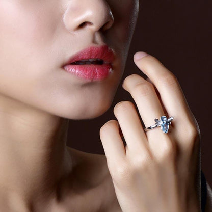 Topaz Dragonfly Silver Ring